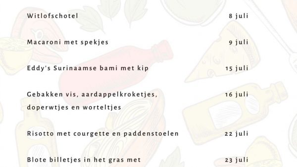 Menu Juli