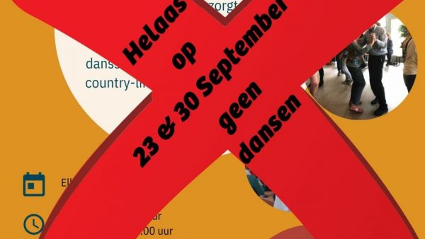 Helaas, gaat het dansen op 23 & 30 September niet door.