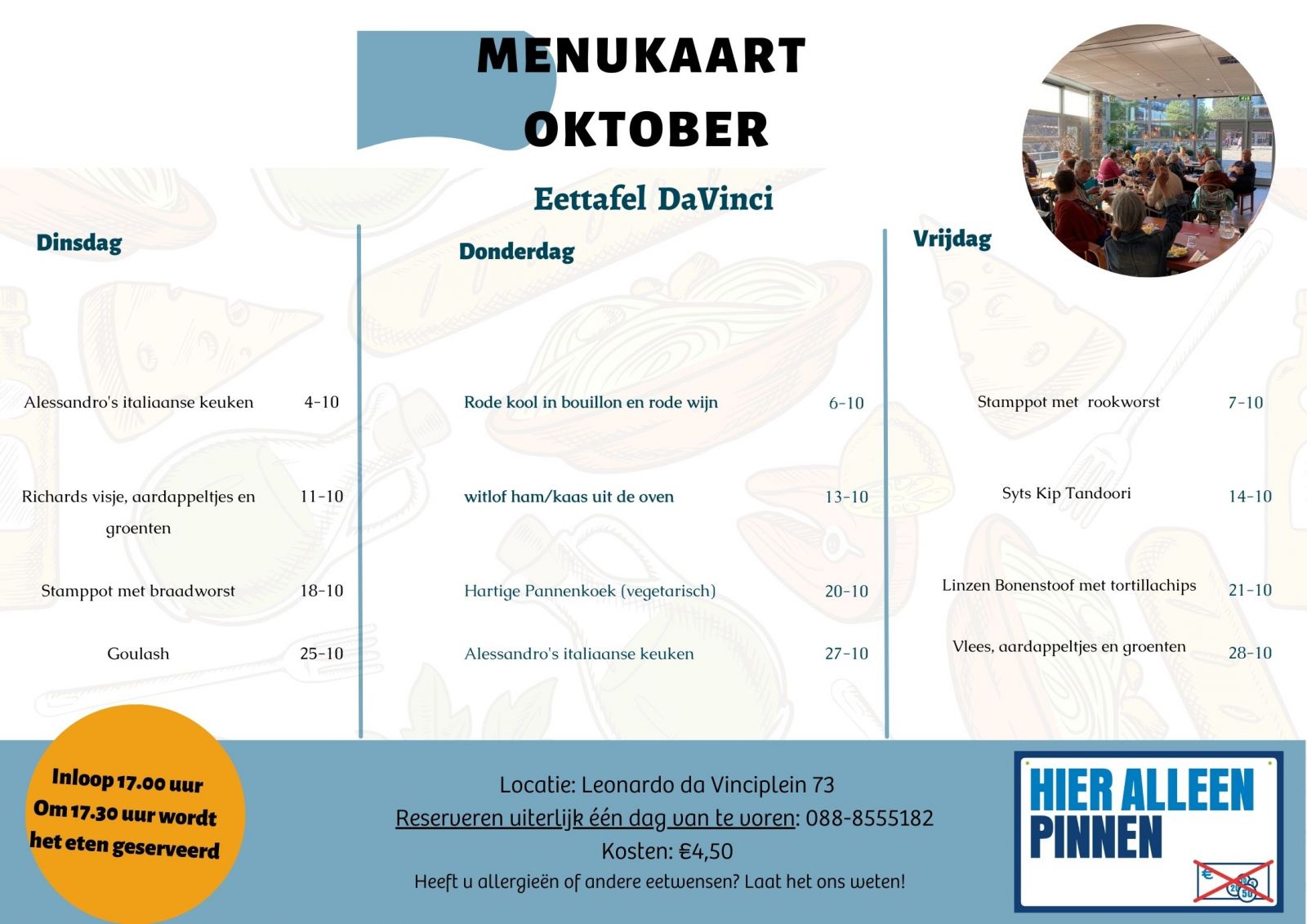 Ook in Oktober! Kom gezellig eten.