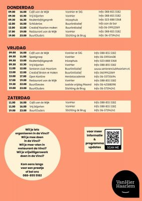 Huis van de Wijk week programma