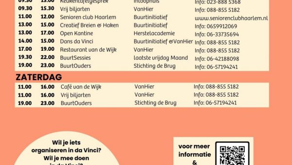 Dansen da Vinci is vanaf Februari weer terug! Dankzij de aanvraag buurtinitiatief door actieve bewoners & het goedkeuren door de gemeente Haarlem. Vrijdag, 1 groot feest in ons Huis van de Wijk da Vinci!!