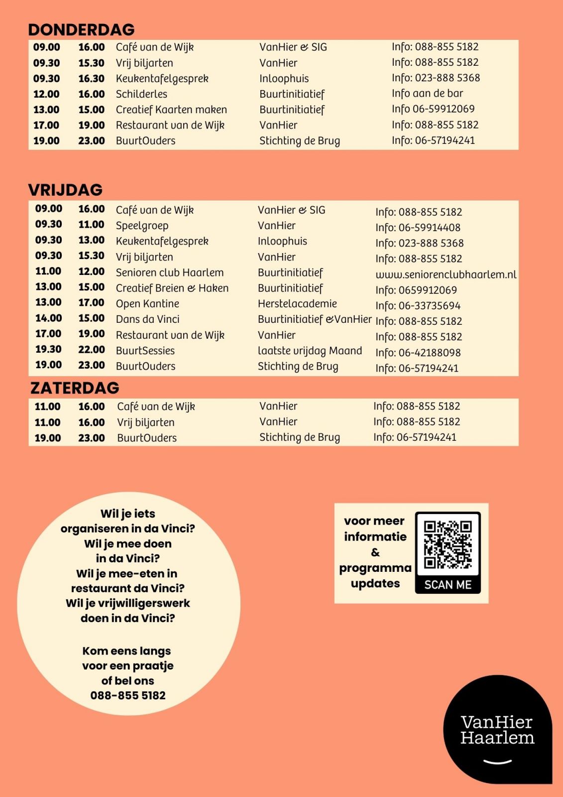 Dansen da Vinci is vanaf Februari weer terug! Dankzij de aanvraag buurtinitiatief door actieve bewoners & het goedkeuren door de gemeente Haarlem. Vrijdag, 1 groot feest in ons Huis van de Wijk da Vinci!!