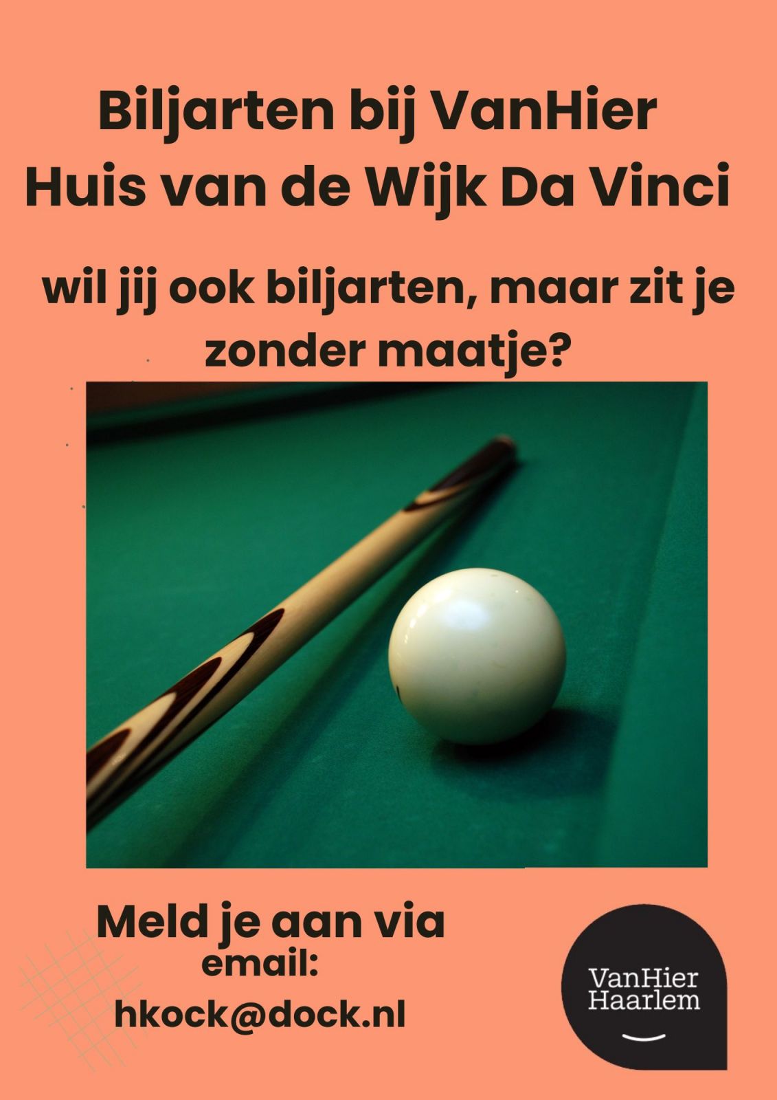 Zoek je een biljart-maatje?