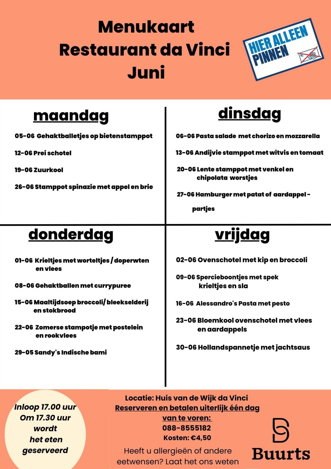 de kaart voor de maand Juni