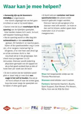 Dé Pop-Up speeltuin komt er aan!  Wil jij als Meerwijker hier ook iets in betekenen?