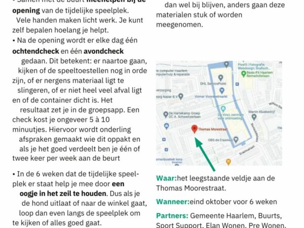 Dé Pop-Up speeltuin komt er aan!  Wil jij als Meerwijker hier ook iets in betekenen?