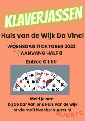 Klaverjassen Woensdag 11 Oktober
