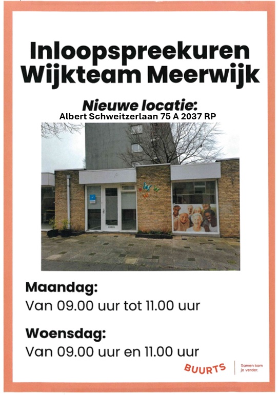 Inloopspreekuur Wijkteam Meerwijk