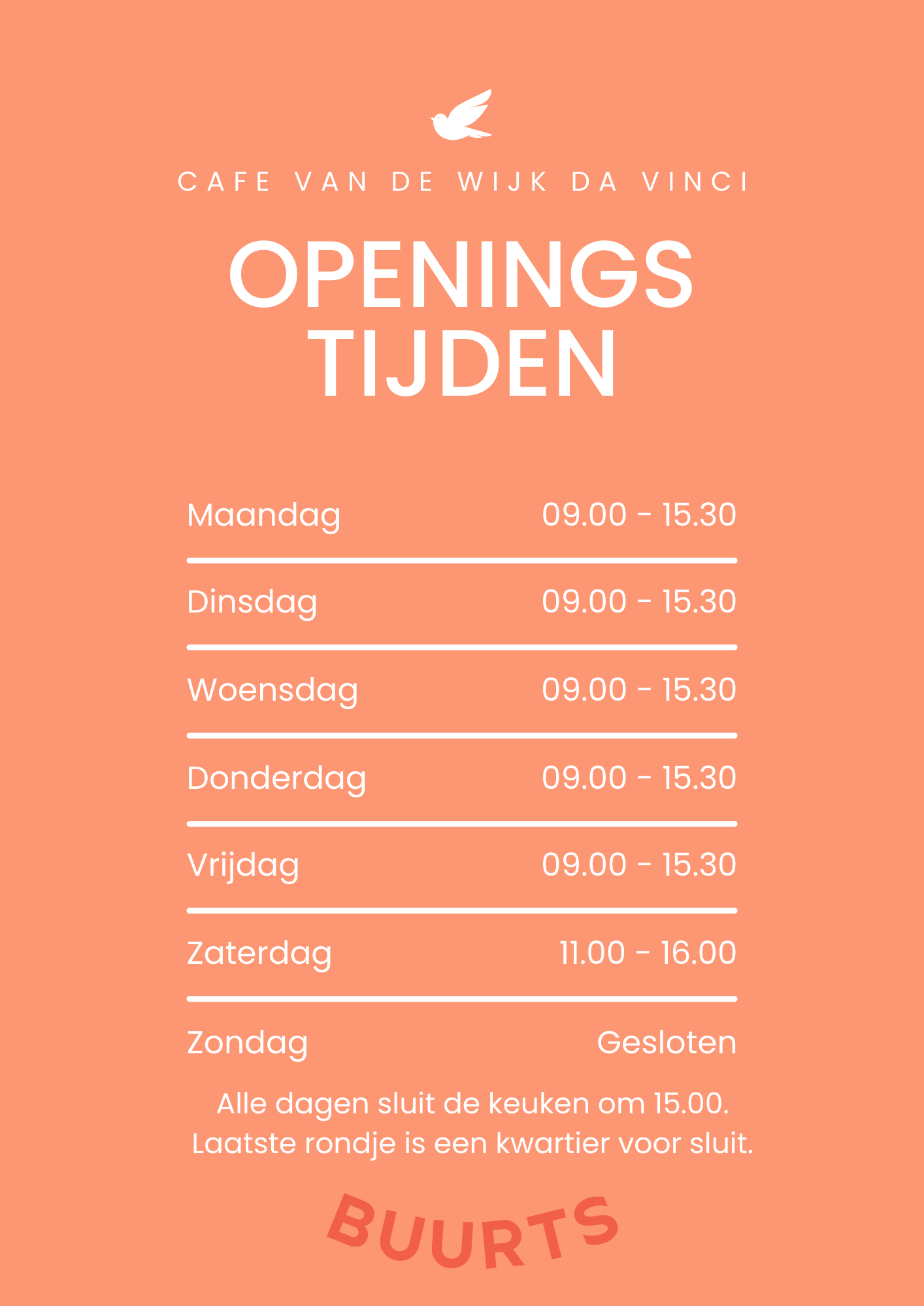 Openingstijden café da Vinci