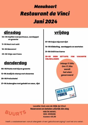 Lekker én gezellig eten in de maand Juni