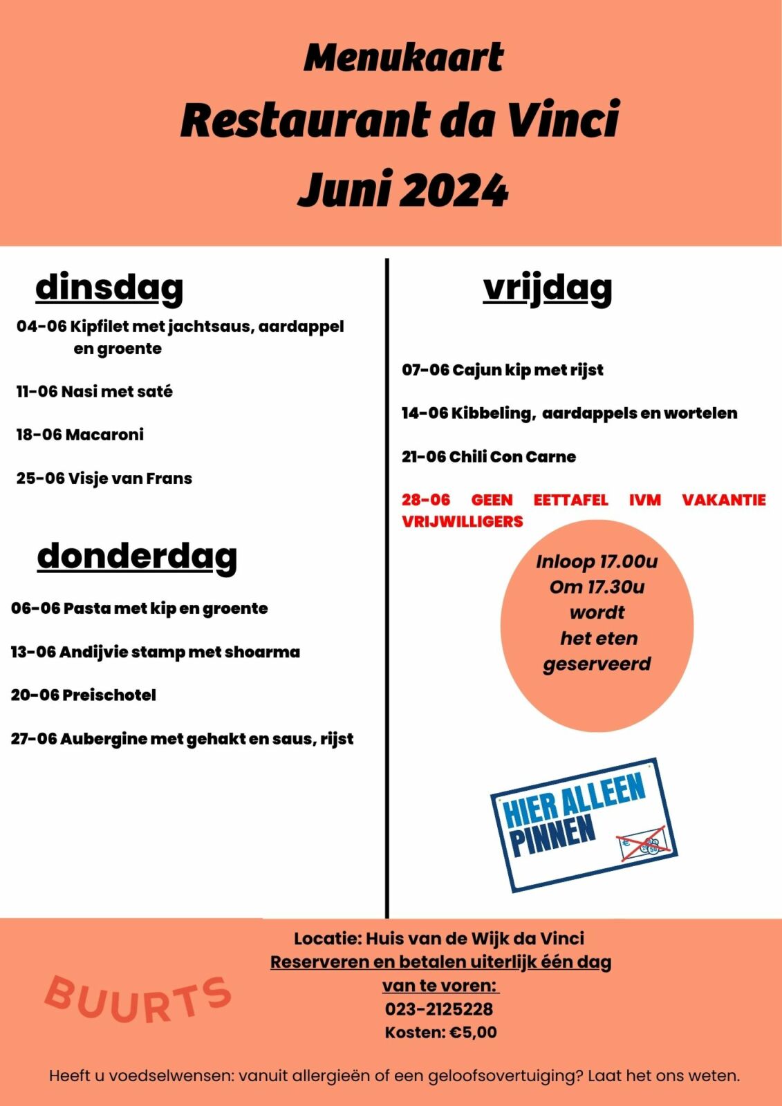 Lekker én gezellig eten in de maand Juni